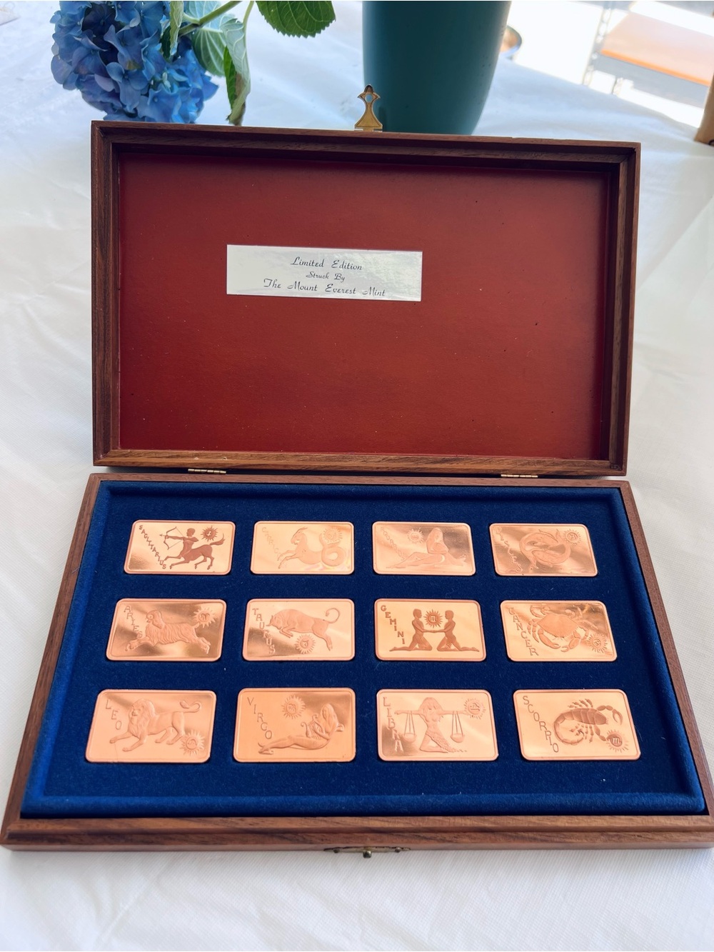 Limited Edition Copper Zodiac Plaque Set in Display Box